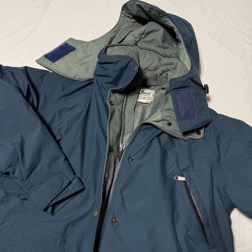 Vintage LL Bean Maine Warden Parka Jacket Mens Medium Blue Gore Tex Made in USA